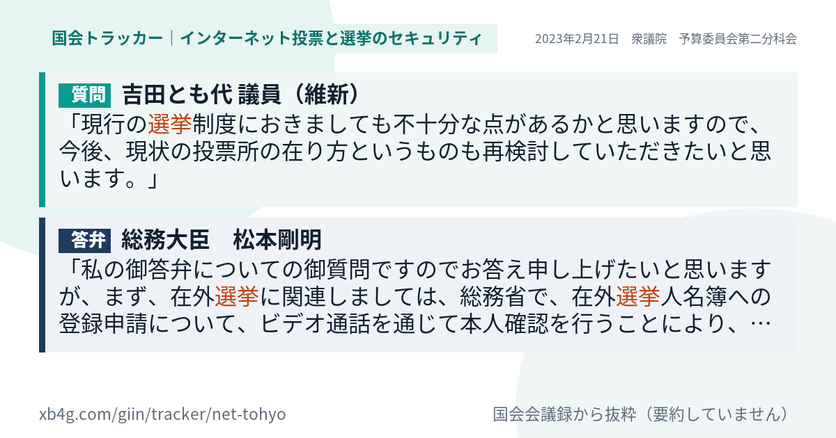 質問と答弁のカード