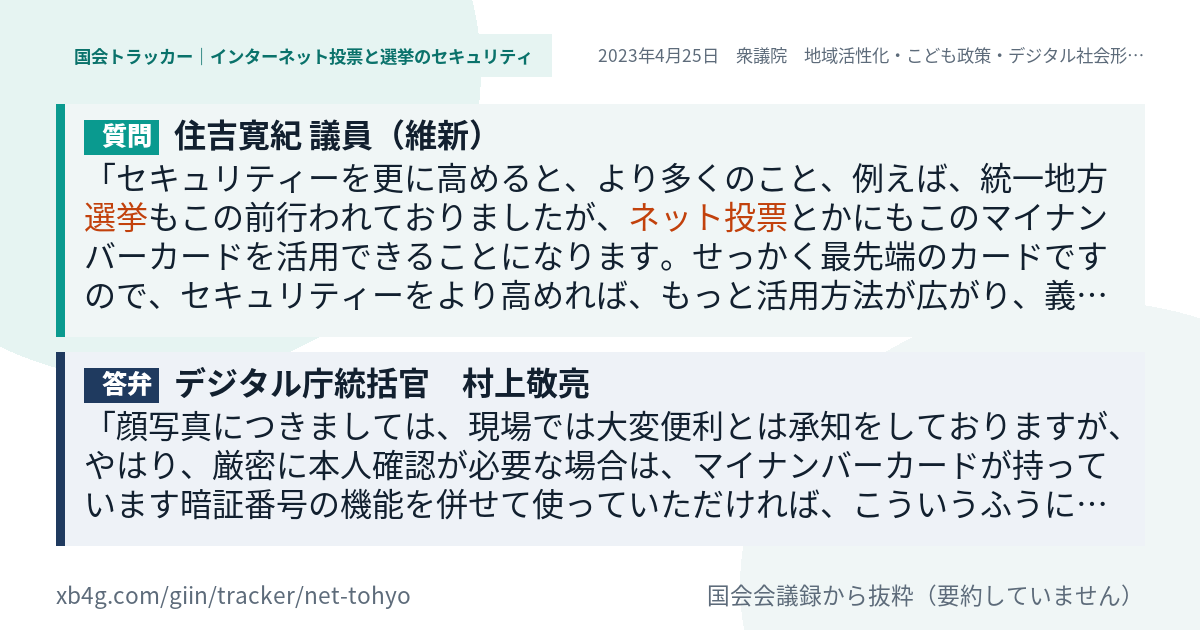 質問と答弁のカード