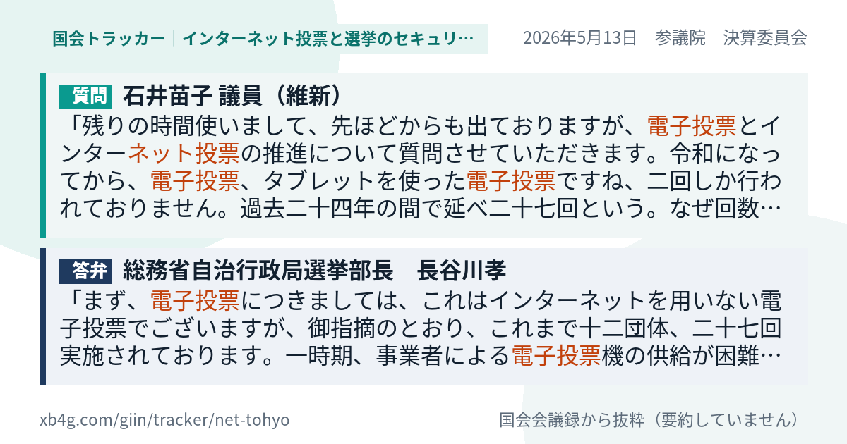 質問と答弁のカード