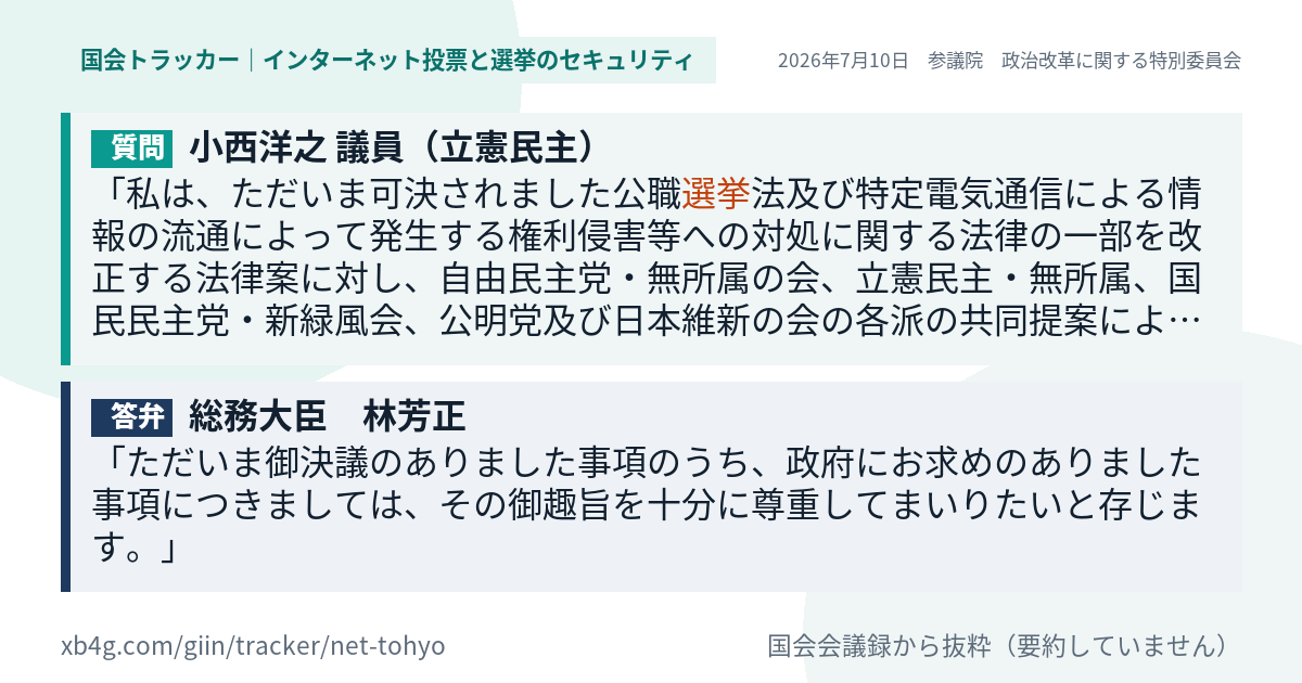 質問と答弁のカード