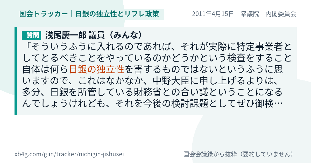 質問と答弁のカード