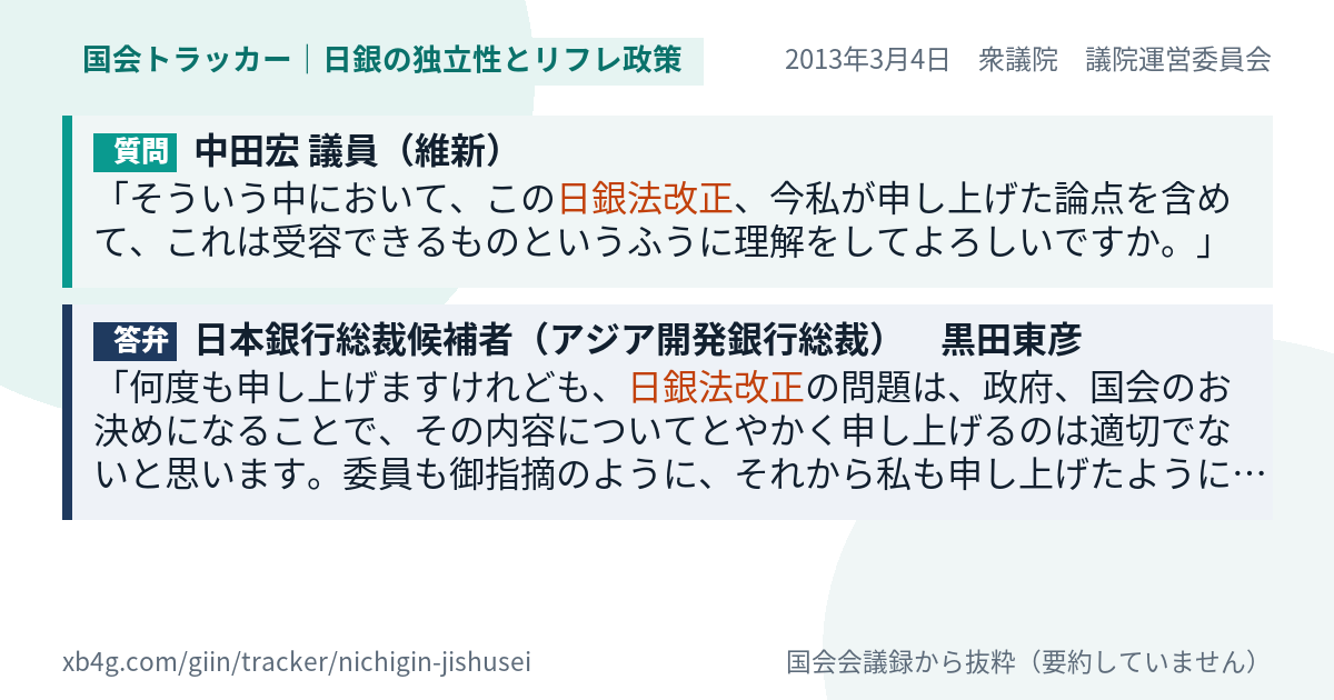 質問と答弁のカード
