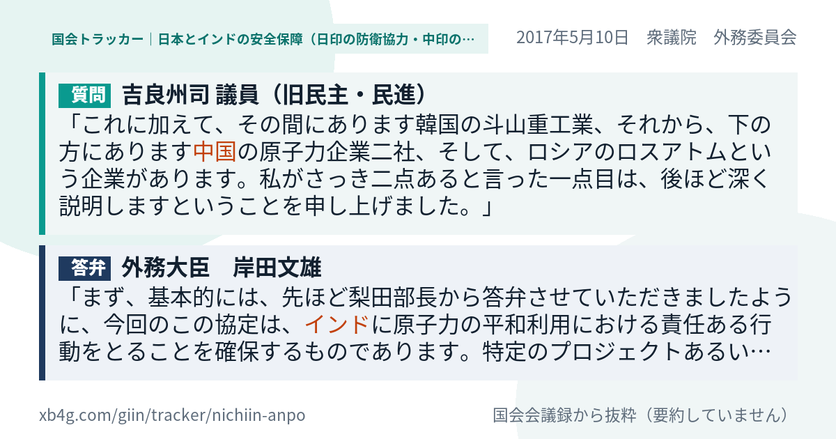 質問と答弁のカード