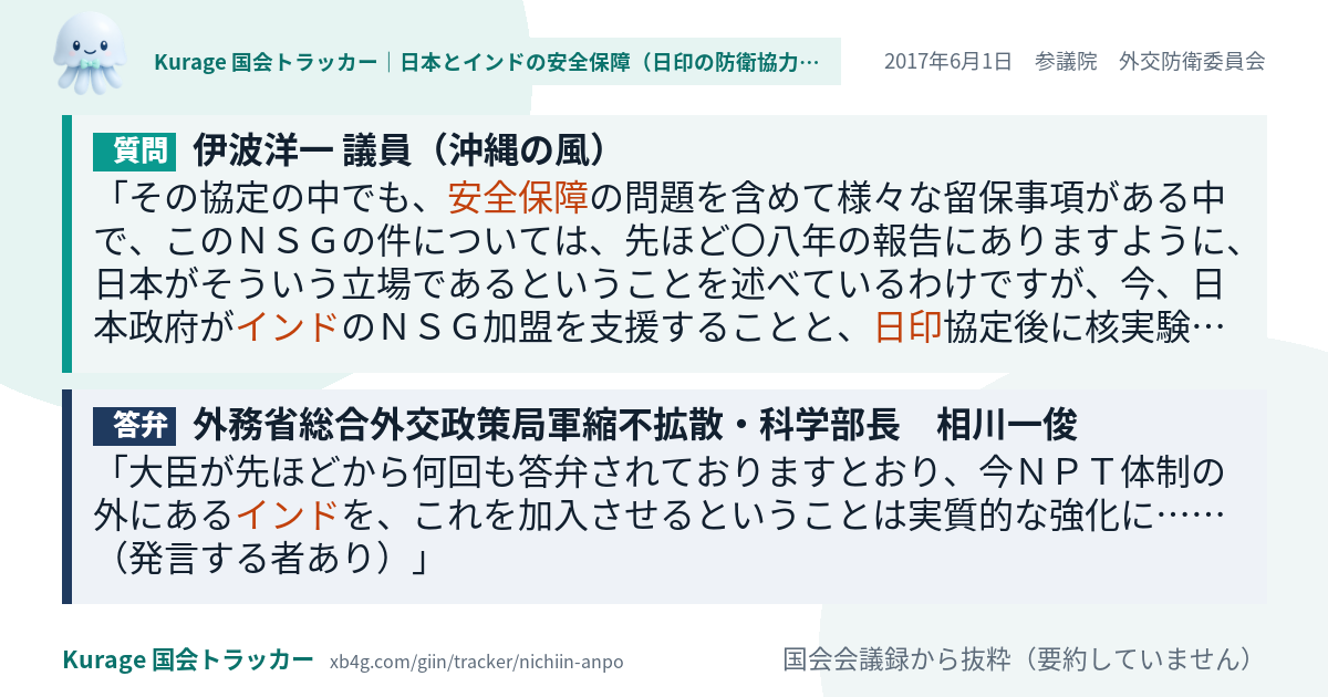 質問と答弁のカード