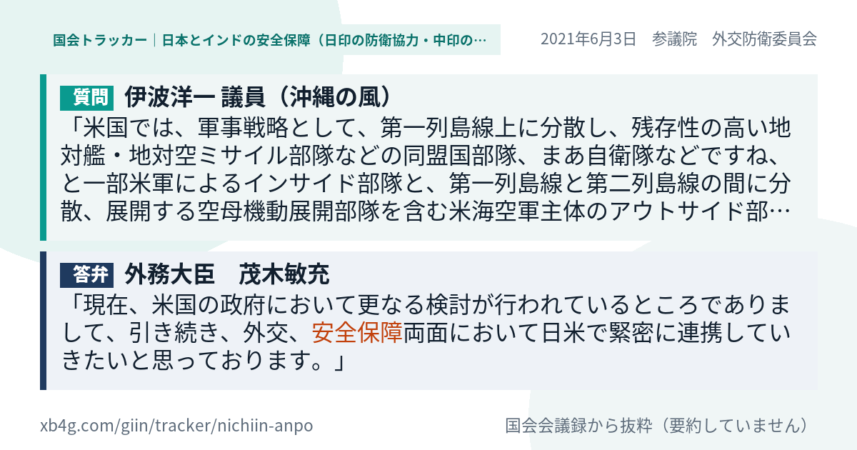 質問と答弁のカード