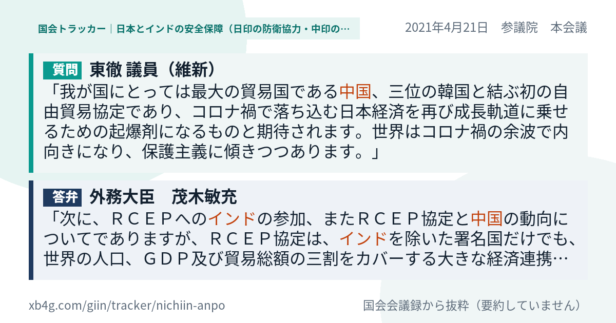 質問と答弁のカード
