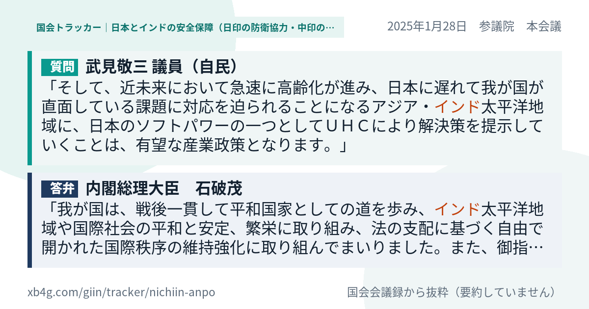 質問と答弁のカード