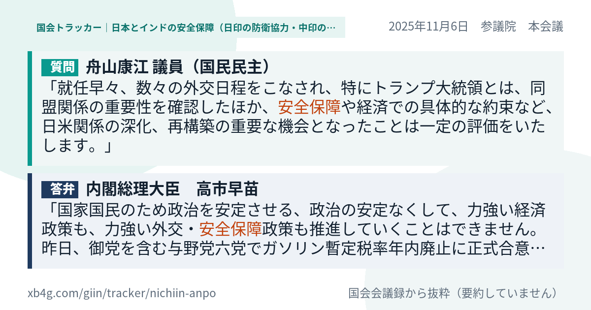 質問と答弁のカード