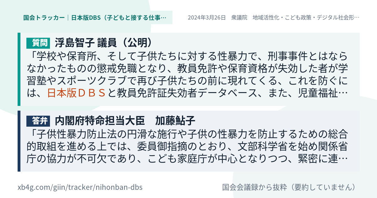 質問と答弁のカード