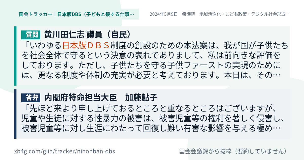 質問と答弁のカード