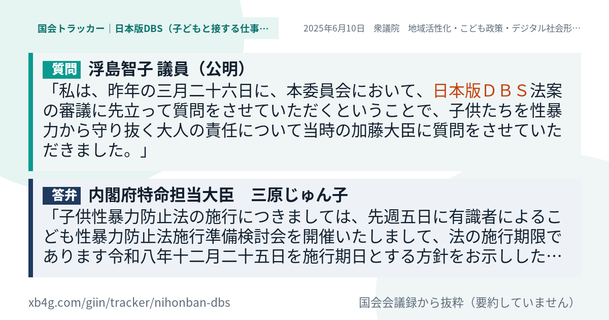 質問と答弁のカード