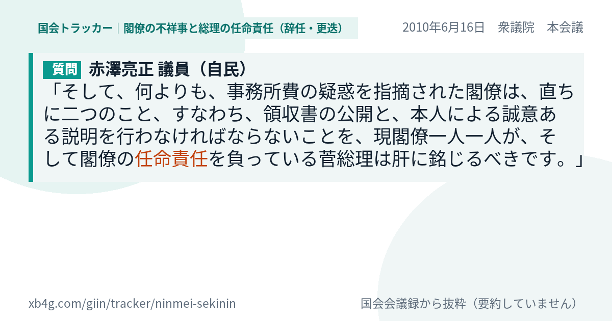 質問と答弁のカード