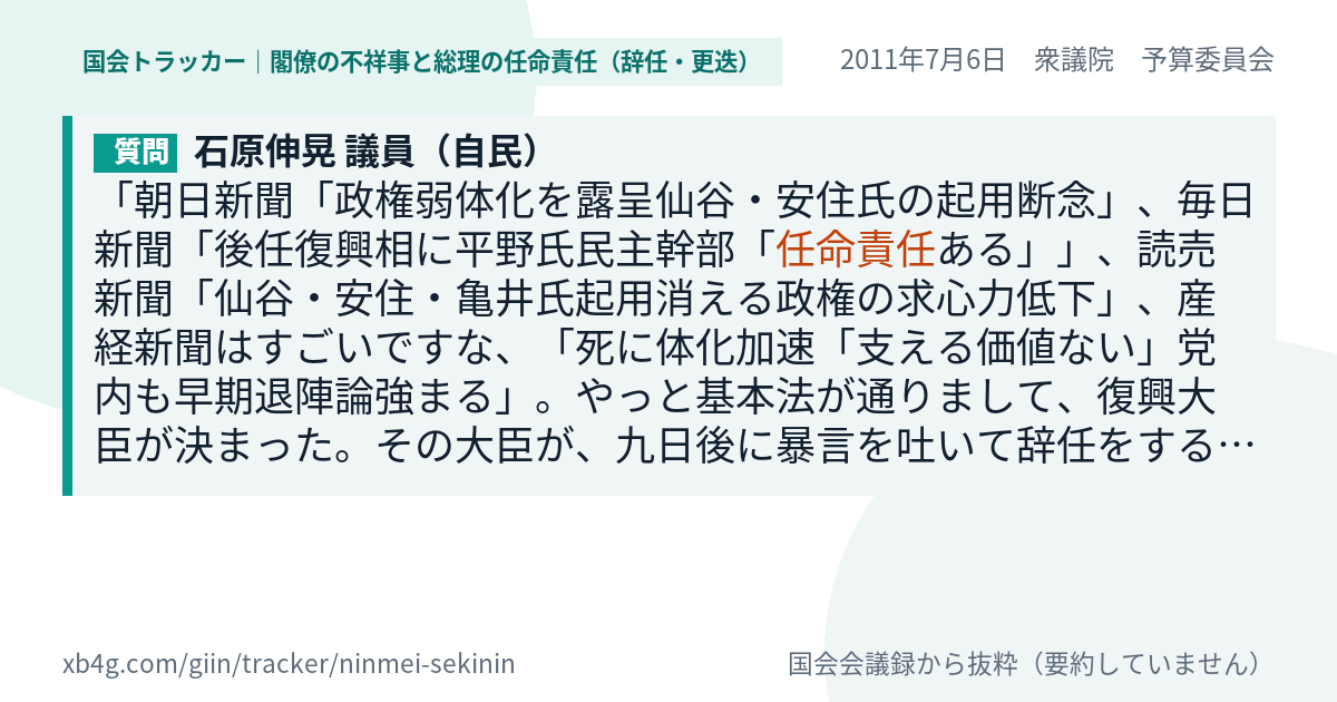 質問と答弁のカード