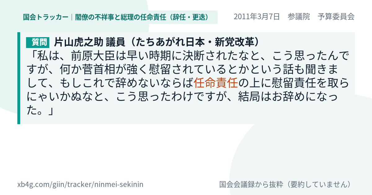 質問と答弁のカード