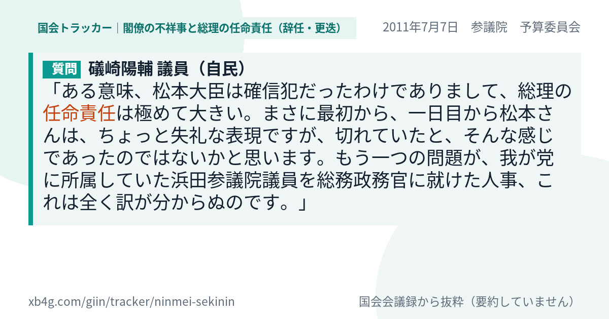 質問と答弁のカード