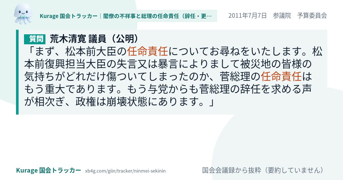 質問と答弁のカード