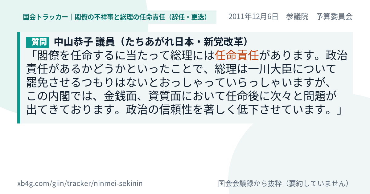 質問と答弁のカード