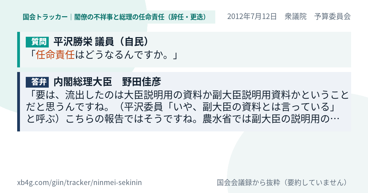 質問と答弁のカード