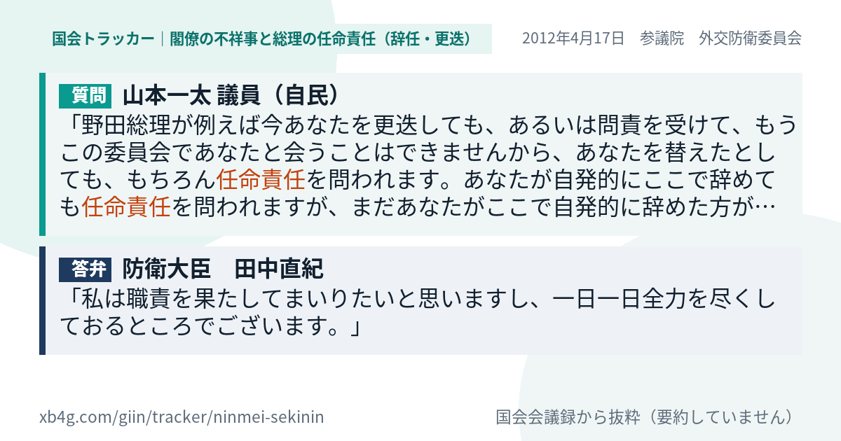 質問と答弁のカード