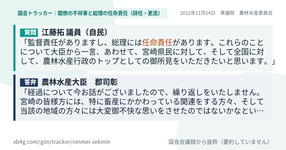 質問と答弁のカード