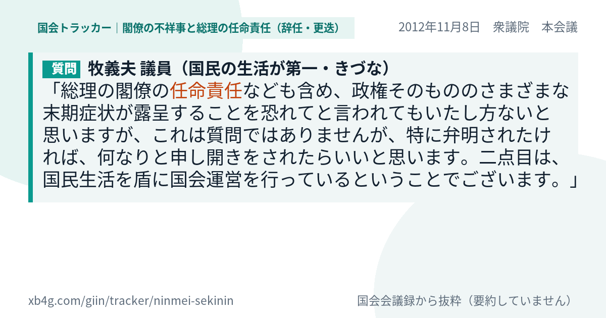 質問と答弁のカード