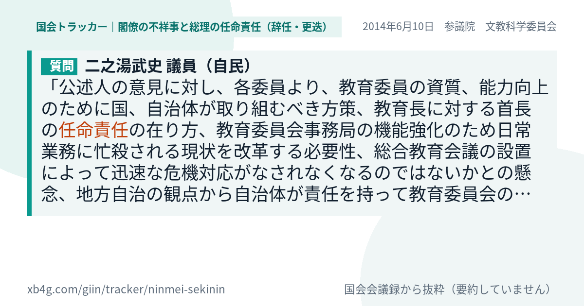 質問と答弁のカード