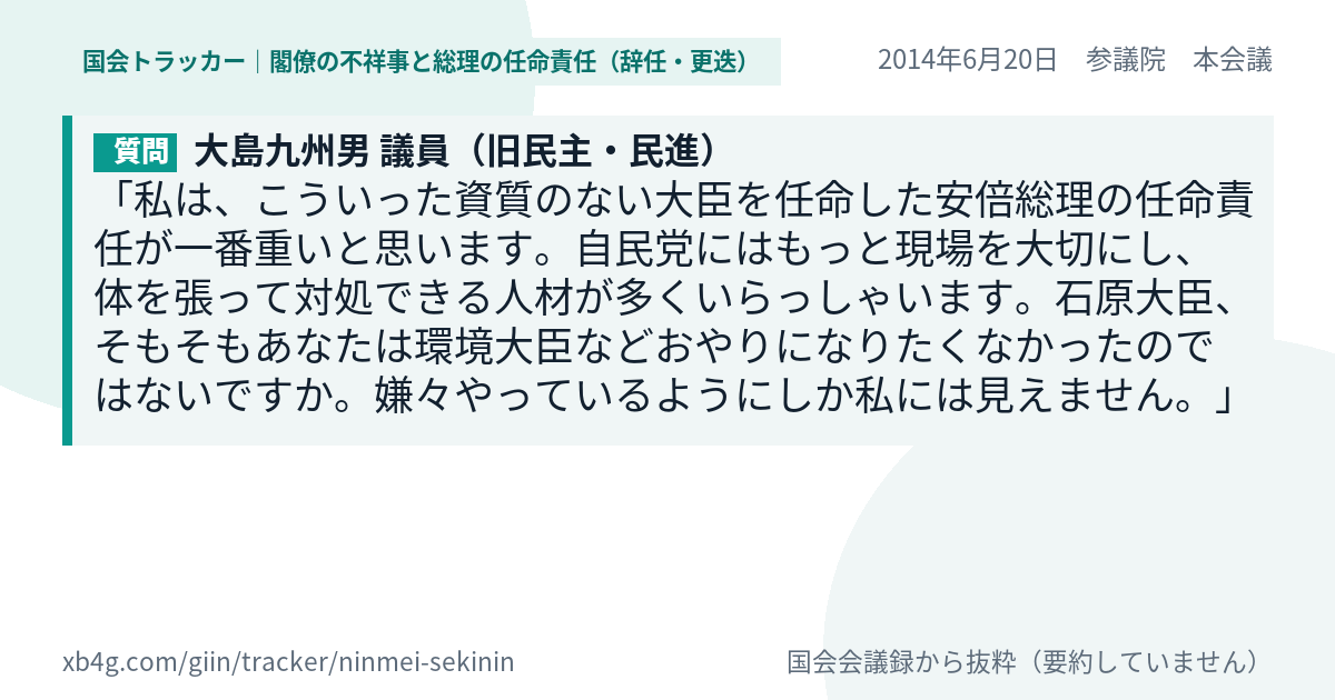 質問と答弁のカード