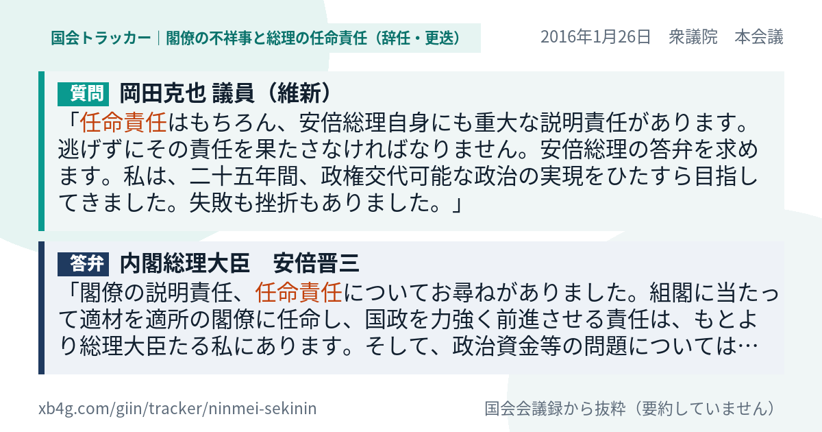 質問と答弁のカード