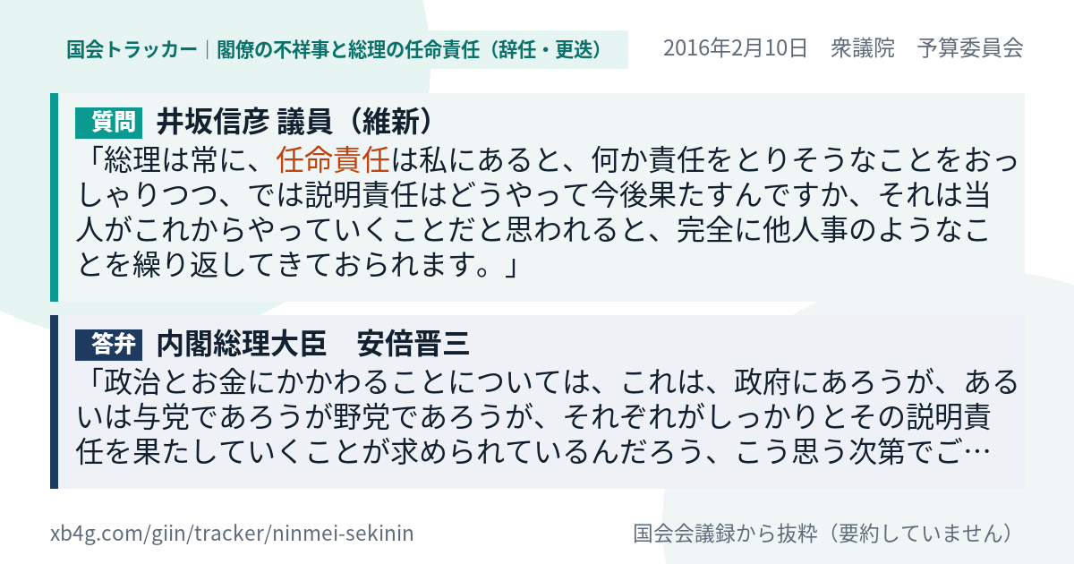 質問と答弁のカード
