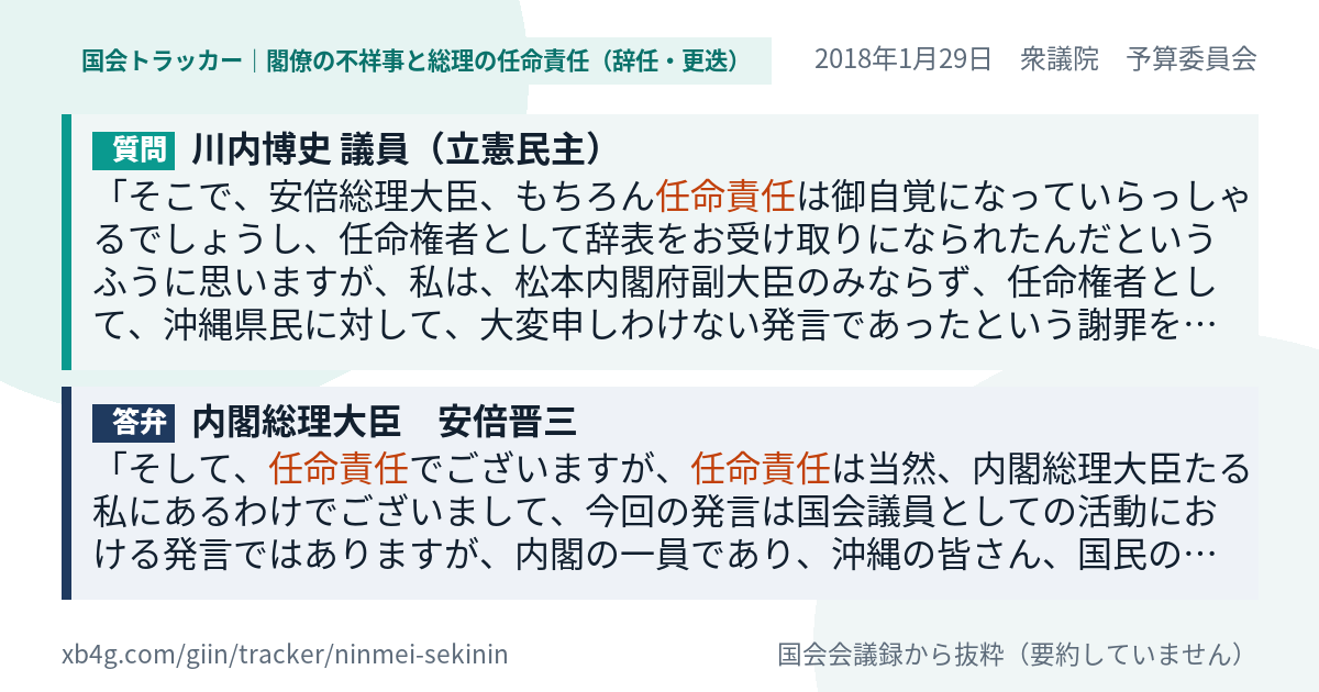 質問と答弁のカード