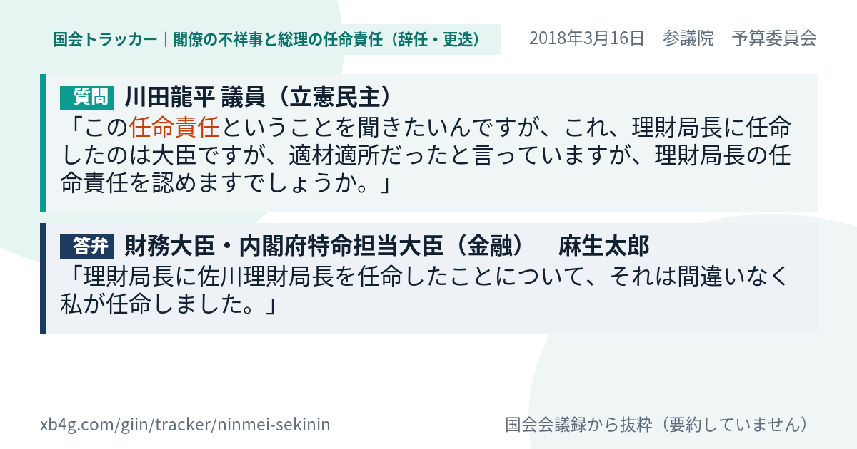 質問と答弁のカード