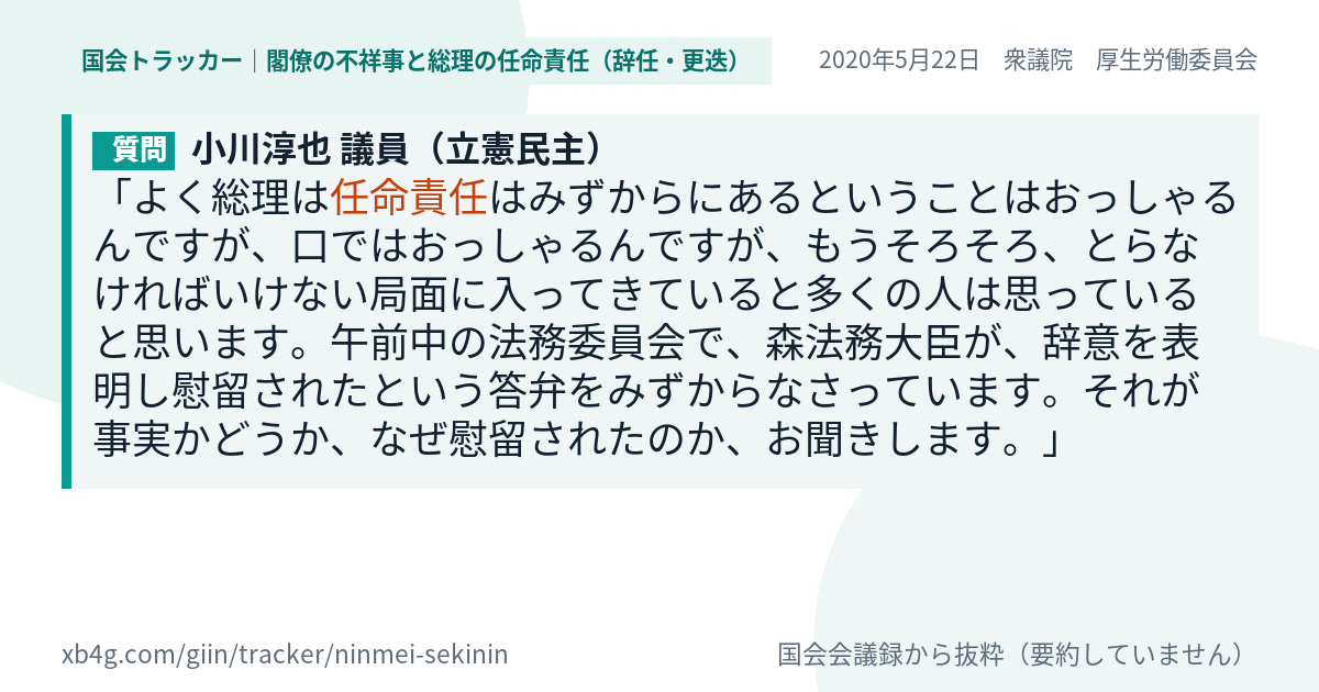 質問と答弁のカード