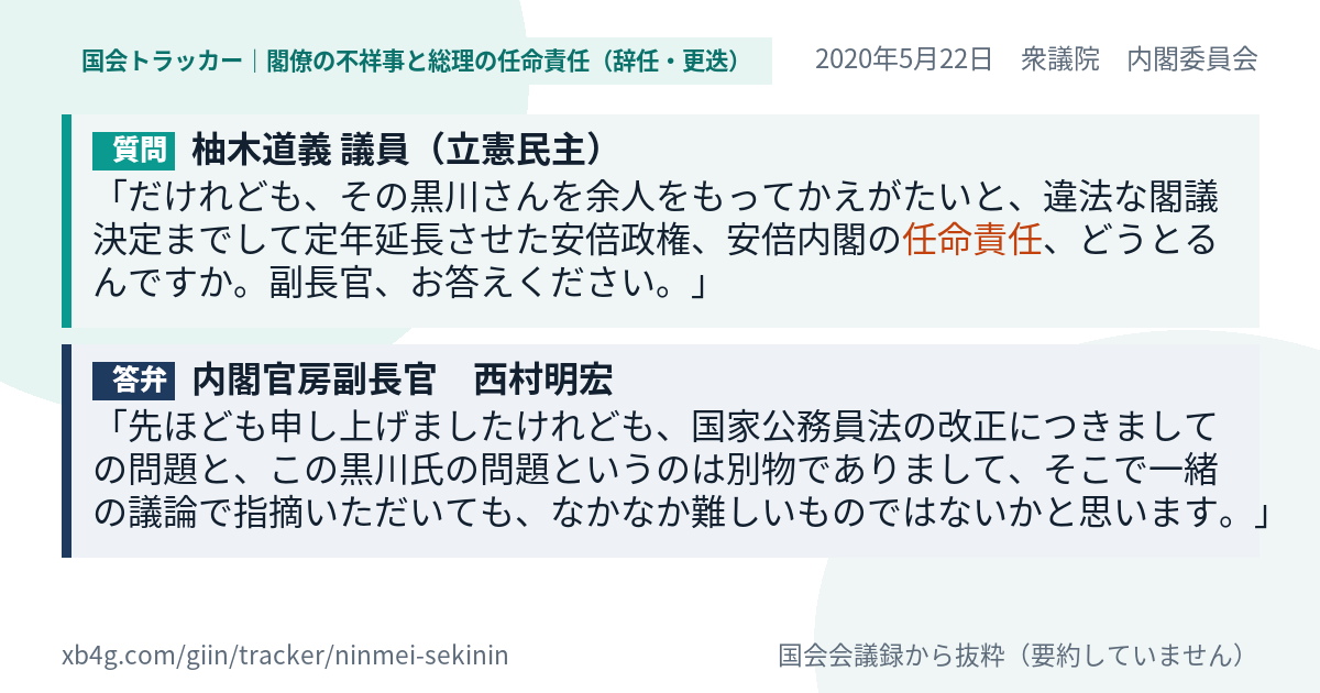質問と答弁のカード