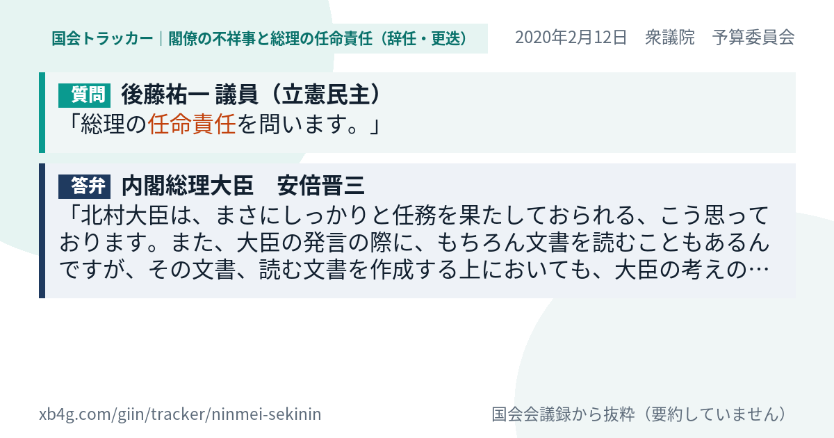 質問と答弁のカード