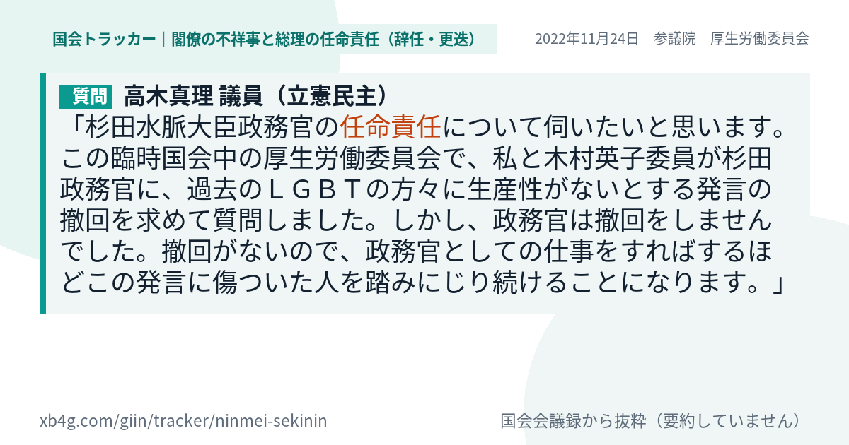 質問と答弁のカード