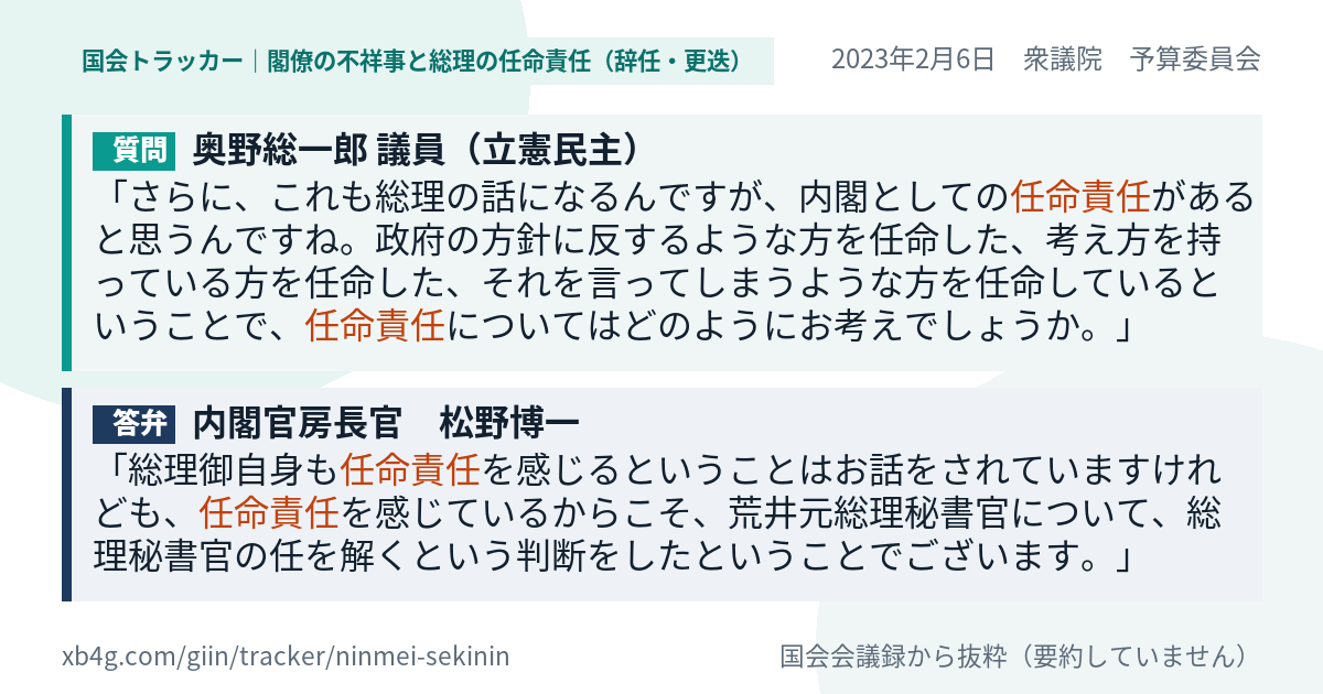 質問と答弁のカード