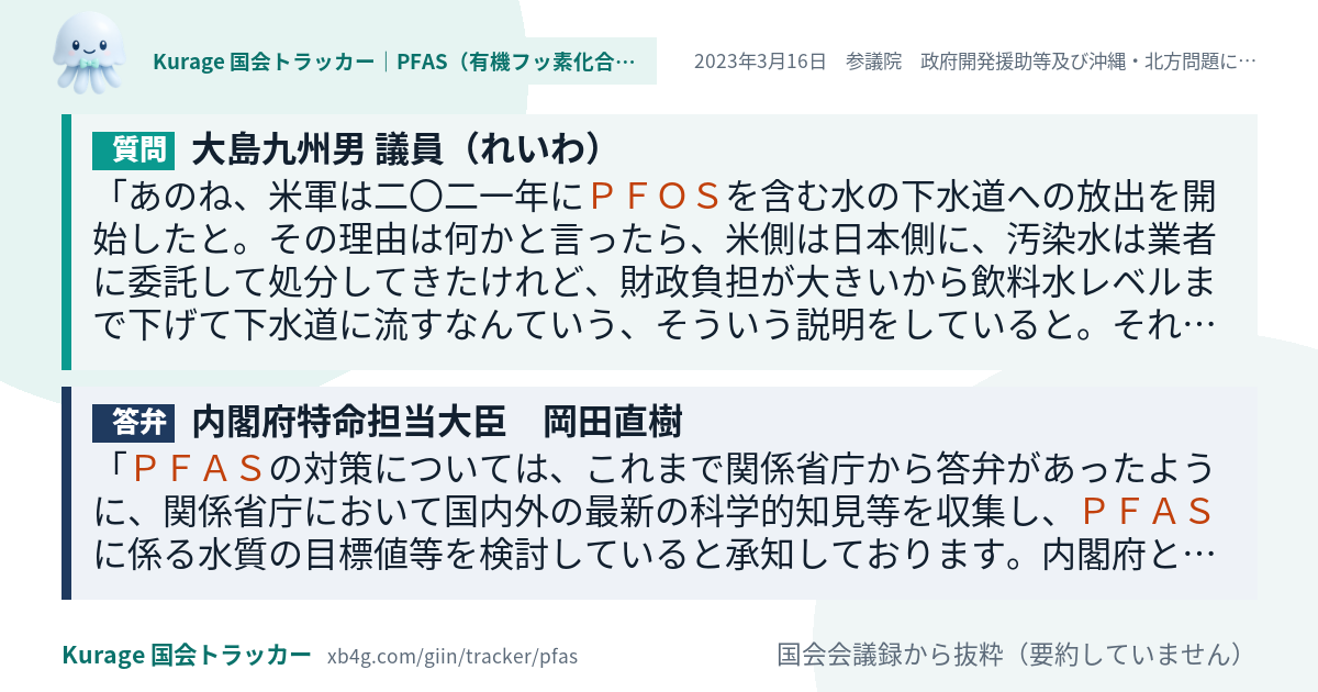 質問と答弁のカード