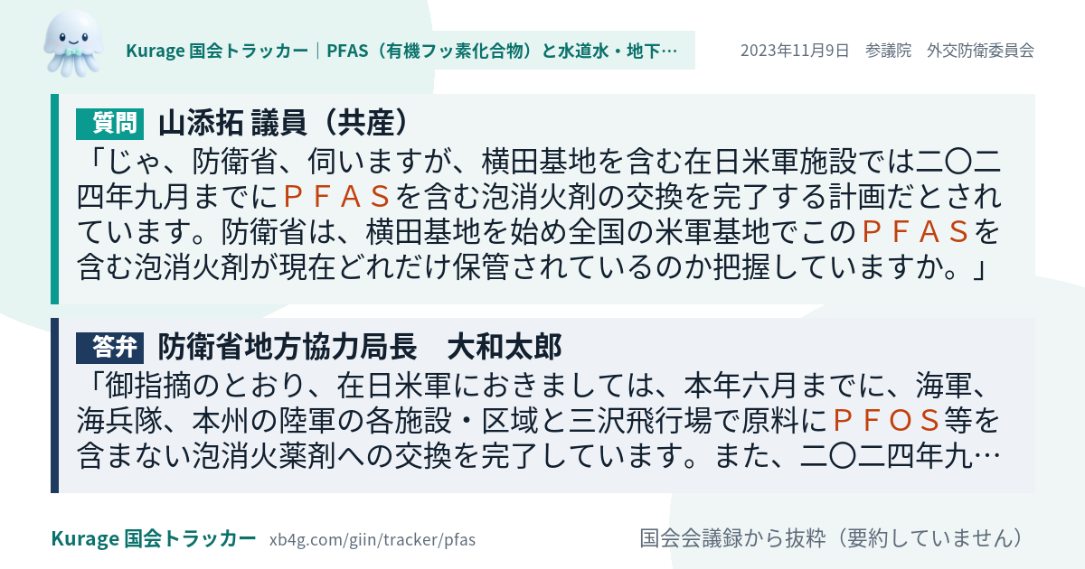 質問と答弁のカード