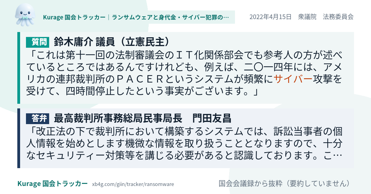 質問と答弁のカード
