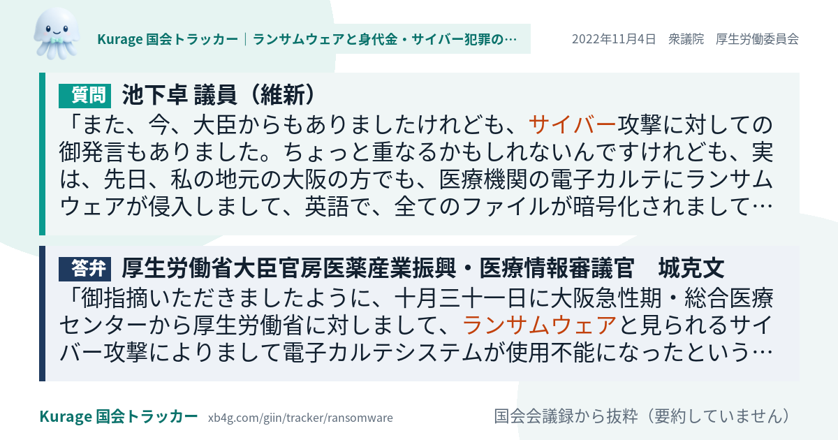 質問と答弁のカード