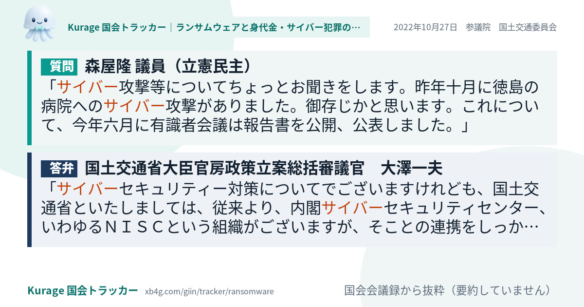 質問と答弁のカード