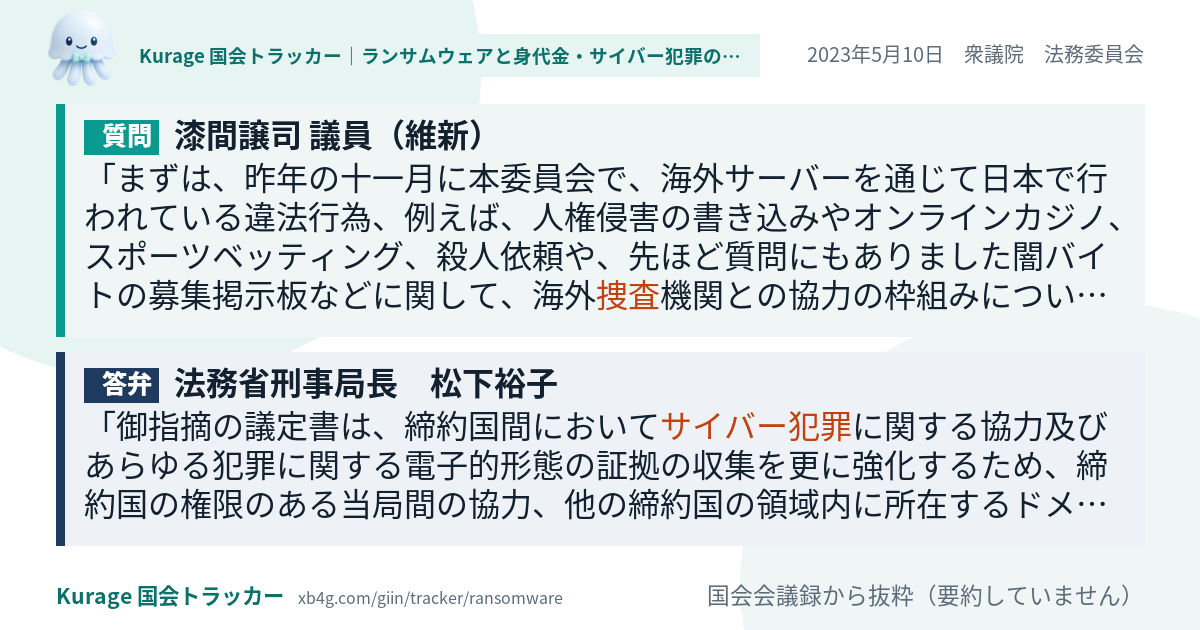 質問と答弁のカード