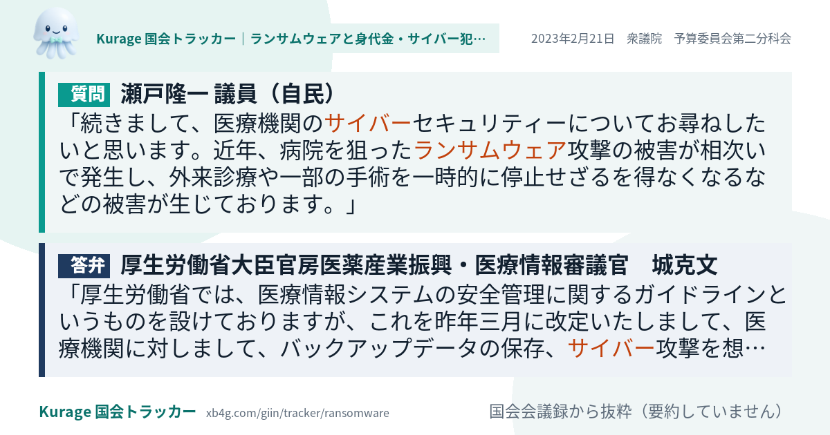 質問と答弁のカード