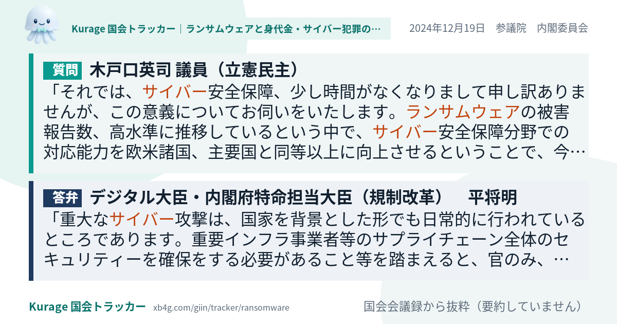 質問と答弁のカード