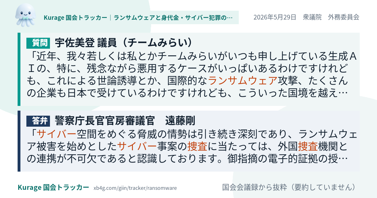 質問と答弁のカード