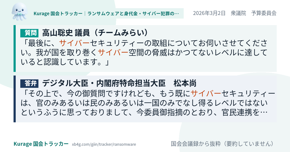 質問と答弁のカード