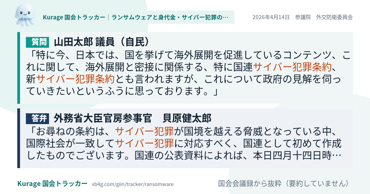 質問と答弁のカード