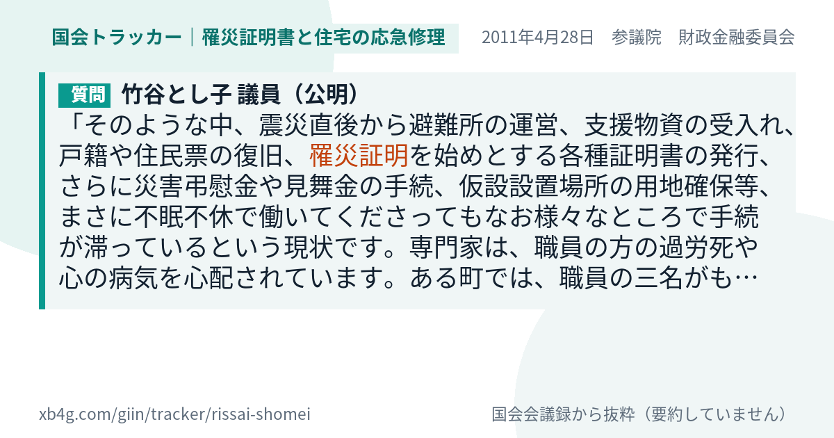 質問と答弁のカード