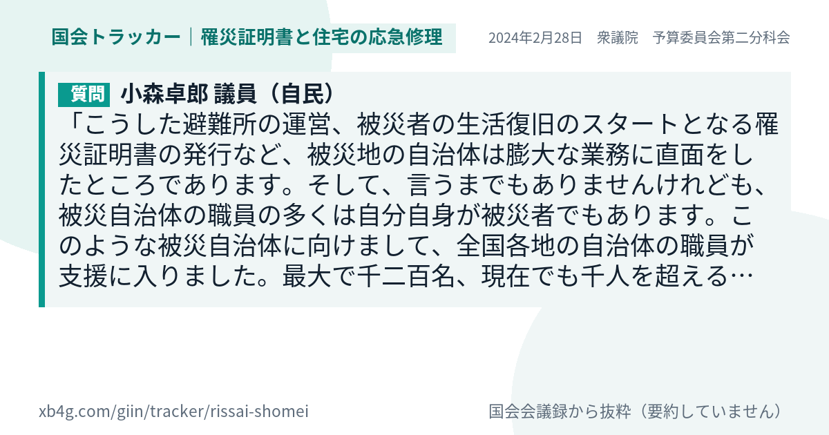 質問と答弁のカード