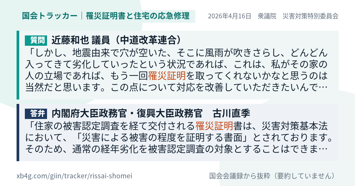 質問と答弁のカード